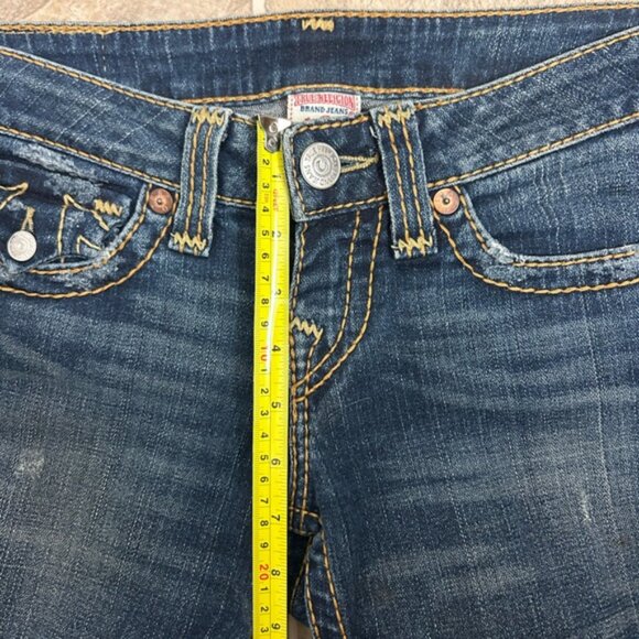 True Religion Flares Low Rise Size 26 Y2K Denim Jeans - Picture 10 of 11